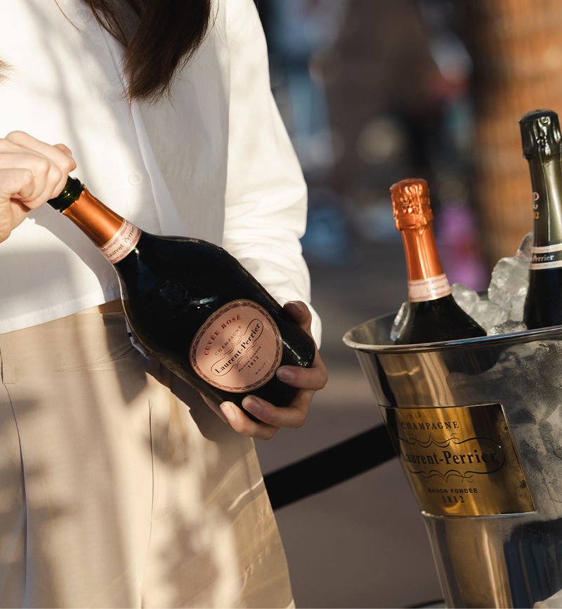 Laurent-Perrier champagne at Whalebridge with views Sydney Harbour