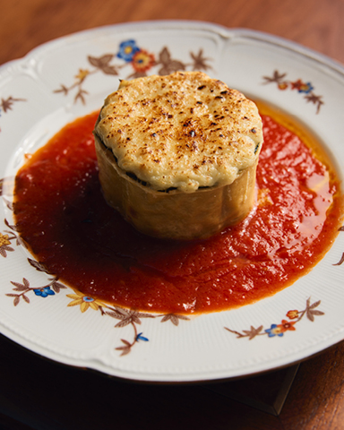 Spinach rotolo al forno at Vito's, Italian-American restaurant in Sydney CBD